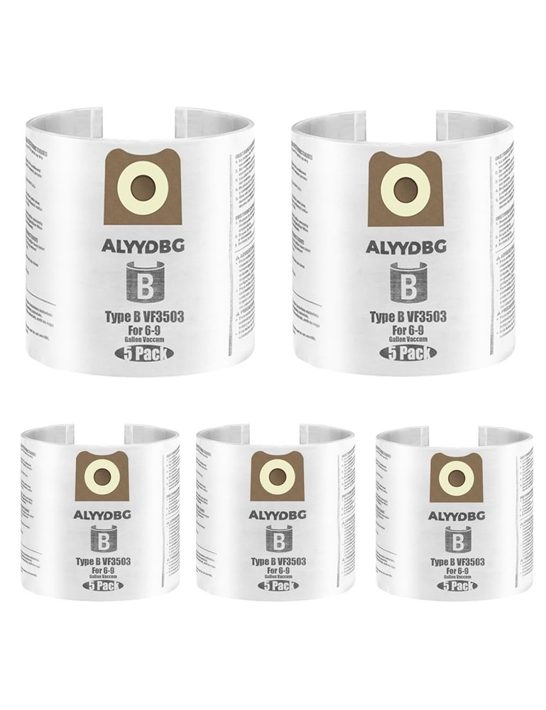 For Ridgid Shop Vac bags 6-9 Gallon, ALYYDBG 5 Pack Size B VF3503