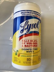 Lysol Lemon & Lime All-Purpose Cleaner Wipes, 6 Canisters (480 Wipes Total)