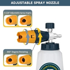Sooprinse Foam Cannon with 1/4 Inch Quick Connector, Yellow+Dark Green+Black