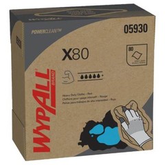 5 Pack WypAll POP-UP Shop Towel/Industrial Wipes: Dry & X80, Pop-Up, Red