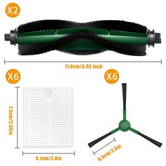 15 Pack Replacement Parts Kit for Roomba 104/105 Vac＆Combo 15 Pcs, Black