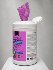 LUBECH Heavy Duty Hand Wipes, 6-Pack + Free Jumbo Accordion Windshield Sunshade.