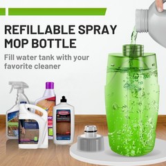 IOPRETTY Spray Mop for Floor Cleaning – Wet Dry Hardwood Medium, Gray Green