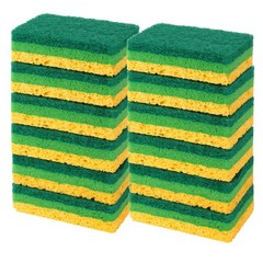 Anmoro 12 Pack Kitchen Cleaning Sponges,Non-Scratch Dish Yellow,green