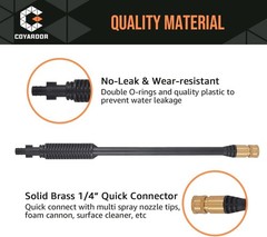 coyardor Pressure Washer Gun with Extension Wand & 5 Standard Nozzle, Black
