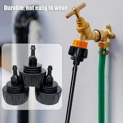 6 Pack Drip Irrigation Hose Connectors, 1/4 Inch inch, Black