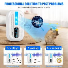6 Pack Ultrasonic Mouse Repeller Indoor, Plug in Repellent for m, white