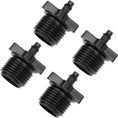 uxcell Barb Drip Pipe Connector 1/2 BSPF Male Thread 4/7mm Hose 4/7mm, Black