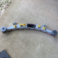 Curved Floor Scrubber Squeegee Assembly w/ Casters Wheels & Adjustment Knobs