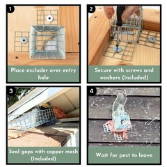 Excluder One Way Squirrel and Rodent Trap – Control Mice, Rats, Bats, Silver
