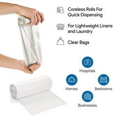 ProCure 7-10 Gallon Clear Garbage Can Liners, 100 Count – Small – Medium Tras…