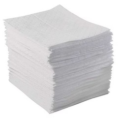 Brady Bpo500 Sorbent Pad, 17 Gal, 15 In X 17 In, Oil, White, Polypropylene