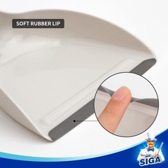 MR.SIGA Mini Dustpan and Brush Set, Portable Cleaning 7.1*6.2*1.7 in, White