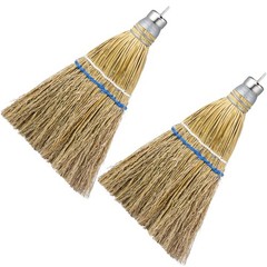 Suclain 2 Pcs 12 Inch Whisk Broom Hand Held Mini Corn Straw Yellow