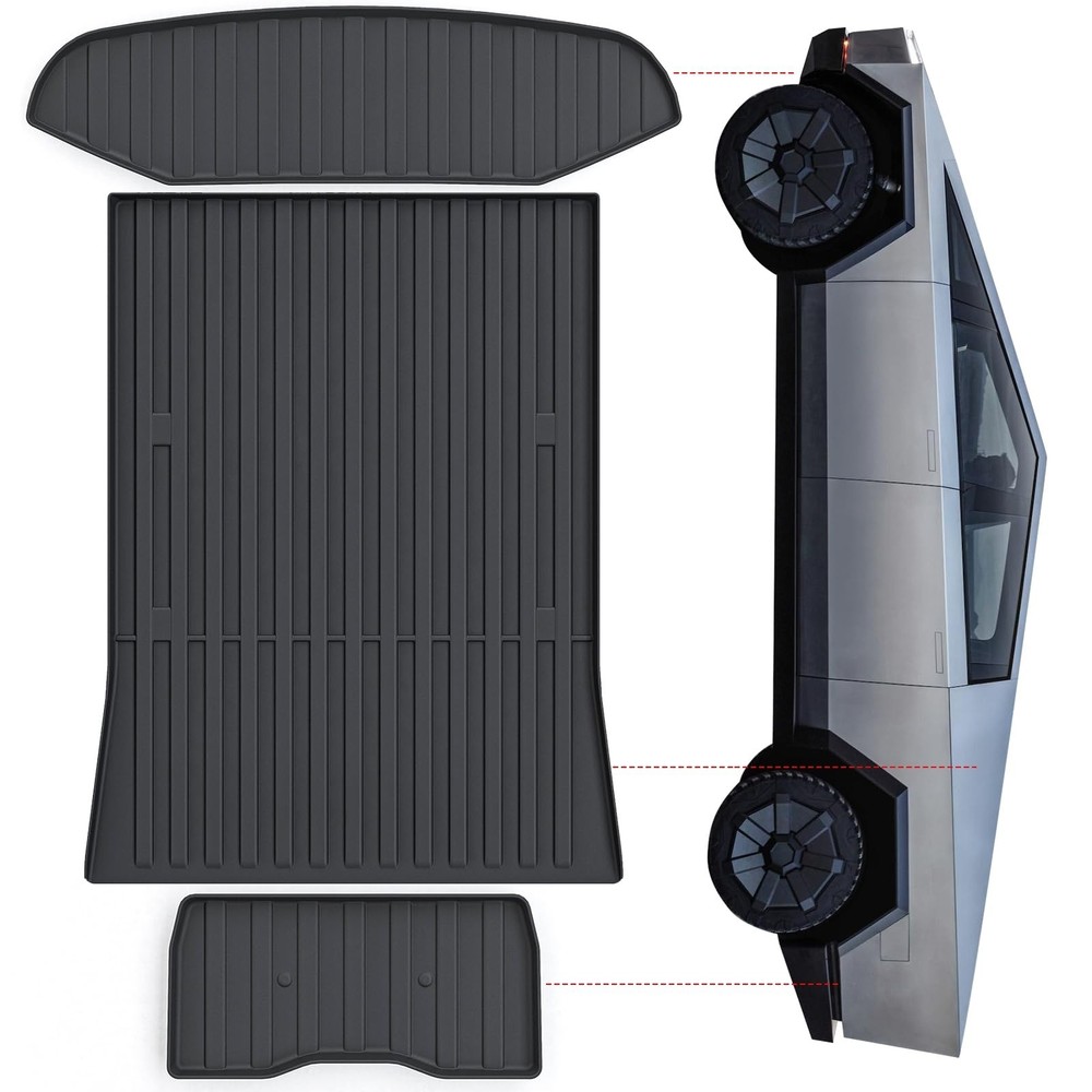 Front Cargo, Truck Bed Mat & Rear Lower Cargo Liner for 2024 Tesla Cybertruck
