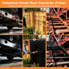 Metal Paint Rust Converter 35 Oz Black – Heat Resistant Up to 350F, UV