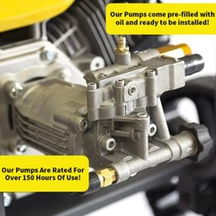 Pressure Washer Pump – Horizontal 3/4″ Shaft – MAX 3000 PSI, 2.5 GPM, Oil Sealed