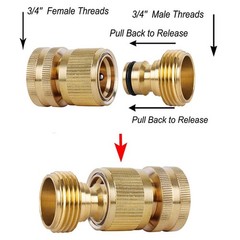SHOWNEW Quick Connect Hose Fitting, Solid Brass Garden 5 Packs,