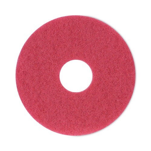 Boardwalk Buffing Floor Pads, 12″ Diameter, Red, 5/Carton