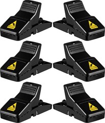 6 Pack Large Mouse Traps Killer Reusable Snap Trap for Rat Mice Gophers Chipmunk