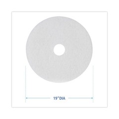 Boardwalk 4019WHI 19 in. Diameter Polishing Floor Pads – White (5/Carton) New