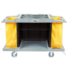 Housekeeping 3 Shelf Cleaning Mop Linen Utilty Cart Hotel Janitor Commercial
