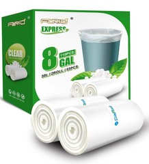 FORID Clear Trash Bags, 8 Gallon Garbage Bags, Wastebasket Bin Liners 110 Cou…