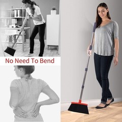 Broom with Dustpan Combo Set and 2 Piece Set, Purple&red