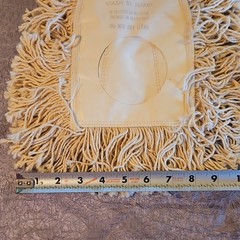 Vintage 3 COTTON COMMERCIAL DUST MOP HEAD ROUND HOLE U SHAPE SPLIT POCKET USA