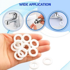 12pcs 1-Inch Silicone Gasket Set – Flat Sealing Washers and 1 inch, White