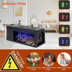 Electric Rat Trap 1800V Rechargeable One Way Door Indoor Outdoor Rodent Killer
