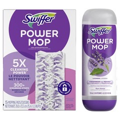 Swiffer Power Mop Refill Pack, Floor 25.3 Fl Oz (Pack of 1), White/Purple