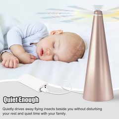 Glovv Fly Fans for Tables, Bug Food Fan Outdoor Indoor Keep 3 pack, golden