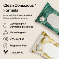The Honest Company Hypoallergenic Flushable Wipes Sensitive Skin 42 Ct Pack of 3