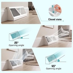 Aremae 2 Pack 18 Inch Baseboard Register – RoundFlow Design for Maximum Air F…