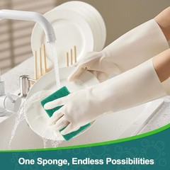 Anmoro 12 Pack Kitchen Cleaning Sponges,Non-Scratch Dish Yellow,green