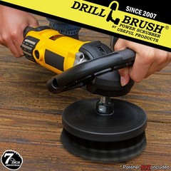 Outdoor Concrete Brush – Driveway Cleaner Scrub for Rotary 7in, Black