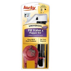 Korky 818BP QuietFILL Universal Fill Valve & 2 Inch Flapper, Black