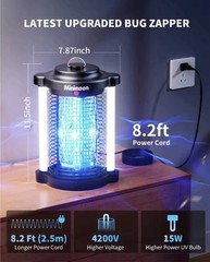 Minimoon Dual LED Outdoor Bug Zapper 15W Corded Electric Summer repellent