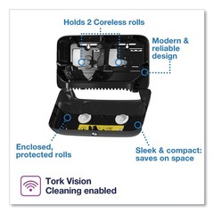 Tork 473208 Coreless High Capacity Bath Tissue Dispenser – Black New