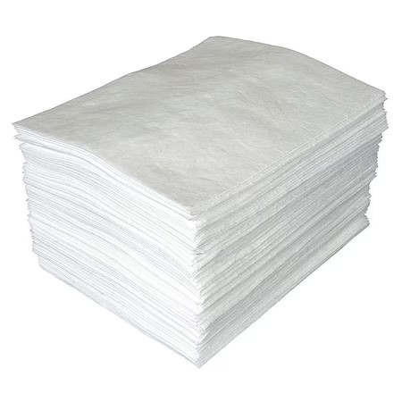 Brady-Sorbent Pad, 26 gal, 15 in x 19 in, Oil, White, 100 PK|22870