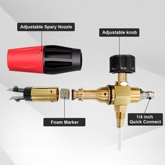 Adjustable Foam Cannon Pressure Washer,Wide Mouth Soap Gun,Transparent bottle