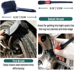 Professional 4 Pack Long Handle Wheel Brush Kit Color: 4 Pack (Green & Black)