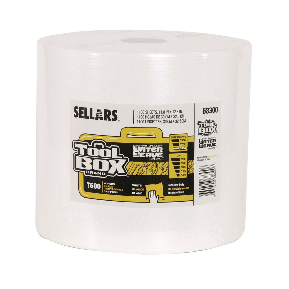 Sellars 68300 1-Ply 11.8 x 12.8 TOOLBOX WaterWeave T600 Wipers – WHT (1/CT) New