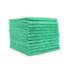 12 Pack PRO SOURCE Microfiber Wipes: Reusable, 12 x 12″ Sheet, Green