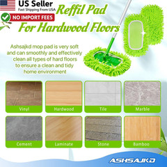 Ashsajkd 4Pcs Reusable Microfiber Mop Pads Swiffer Sweeper Dry Wet Refills FROM