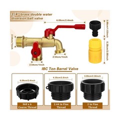 IBC Tote Hose Adapter Dual Outlet Faucets 275-330 Gallon IBC To… FAST USA SHIP