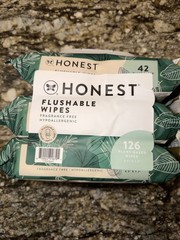 2 Pack Honest Flushable Wipes Fragrance Free Hypoallergenic 252 Ct
