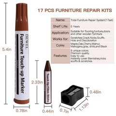 1 Count (Pack of 17), Black, Gray, Maple, Oak, Cherry, Walnut, Mahogany, White