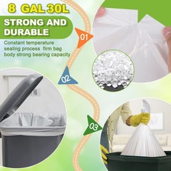 Medium Garbage Bags 8 Gallon /30 Liter Trash Bags Wastebasket Bin Liners Plas…